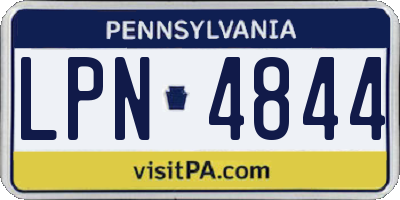 PA license plate LPN4844
