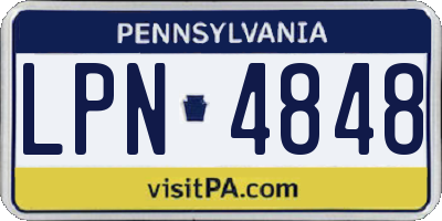 PA license plate LPN4848