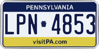 PA license plate LPN4853