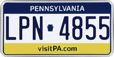 PA license plate LPN4855