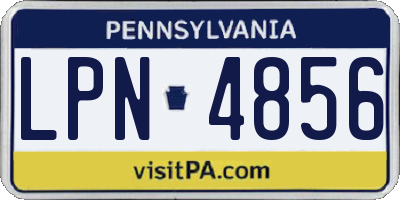 PA license plate LPN4856