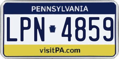 PA license plate LPN4859