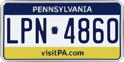 PA license plate LPN4860