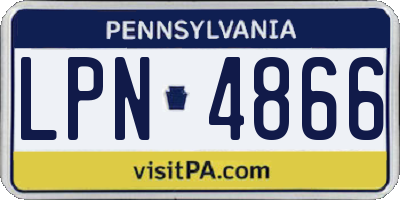 PA license plate LPN4866