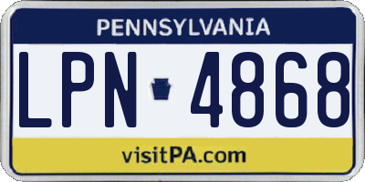 PA license plate LPN4868