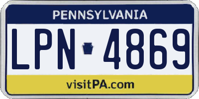 PA license plate LPN4869