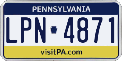 PA license plate LPN4871