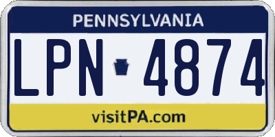 PA license plate LPN4874