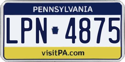 PA license plate LPN4875