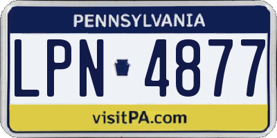 PA license plate LPN4877