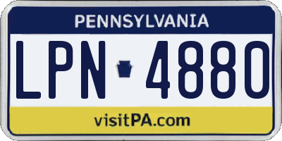 PA license plate LPN4880