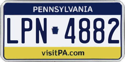 PA license plate LPN4882