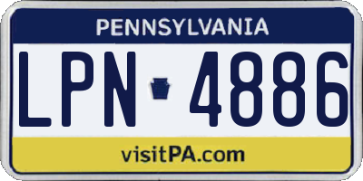 PA license plate LPN4886