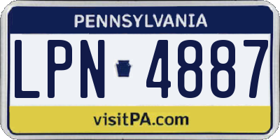 PA license plate LPN4887
