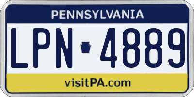 PA license plate LPN4889