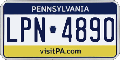 PA license plate LPN4890