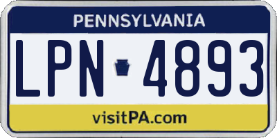 PA license plate LPN4893