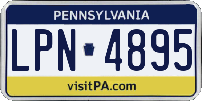 PA license plate LPN4895