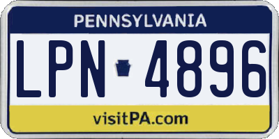 PA license plate LPN4896