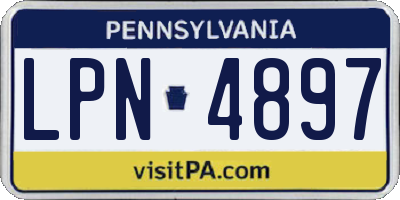 PA license plate LPN4897