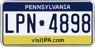 PA license plate LPN4898