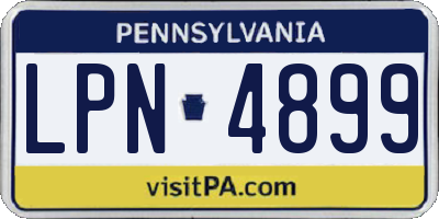 PA license plate LPN4899