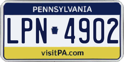 PA license plate LPN4902