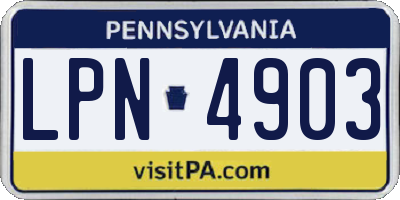 PA license plate LPN4903