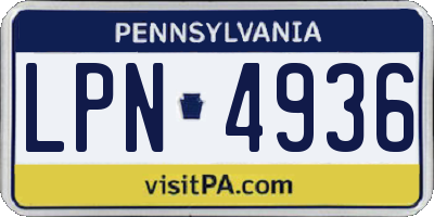 PA license plate LPN4936