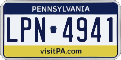 PA license plate LPN4941