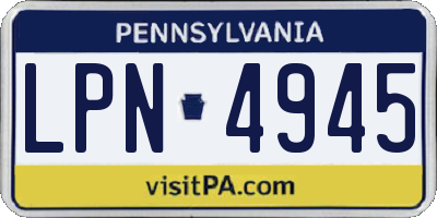 PA license plate LPN4945