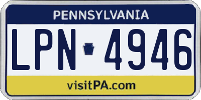 PA license plate LPN4946