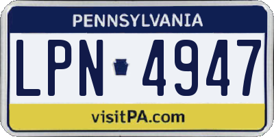 PA license plate LPN4947