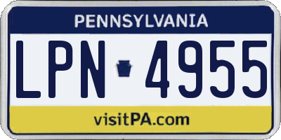 PA license plate LPN4955