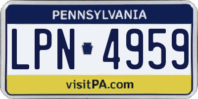 PA license plate LPN4959