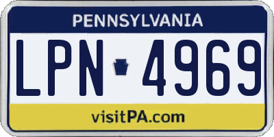 PA license plate LPN4969