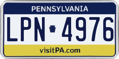 PA license plate LPN4976