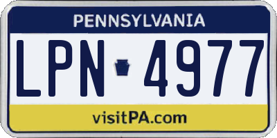 PA license plate LPN4977