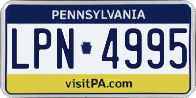 PA license plate LPN4995
