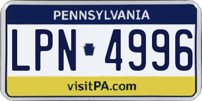 PA license plate LPN4996