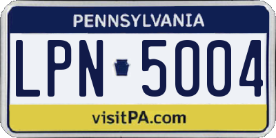 PA license plate LPN5004