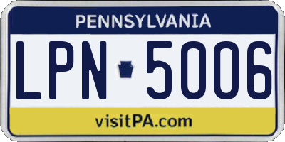 PA license plate LPN5006