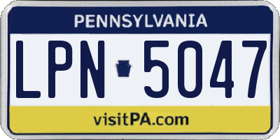 PA license plate LPN5047