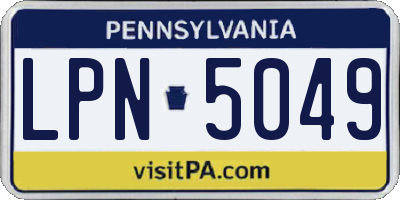 PA license plate LPN5049