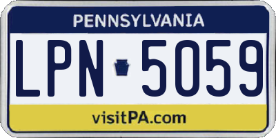 PA license plate LPN5059