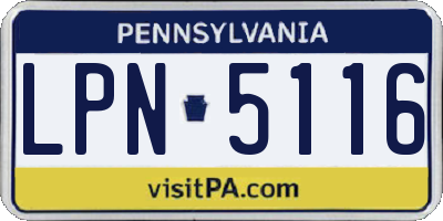 PA license plate LPN5116