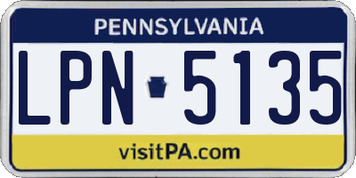 PA license plate LPN5135