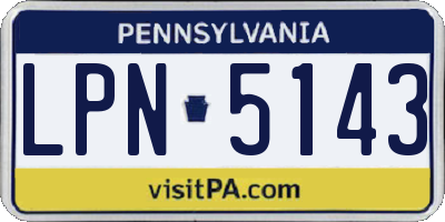 PA license plate LPN5143
