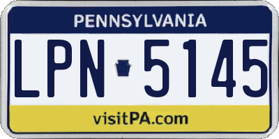 PA license plate LPN5145