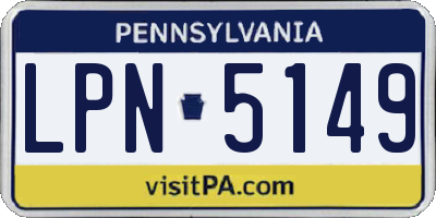 PA license plate LPN5149